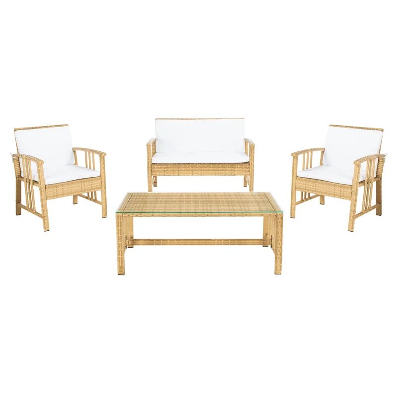 Palace Wicker/Rattan 4 - Person Seating Group with Cushions | Wayfair North America