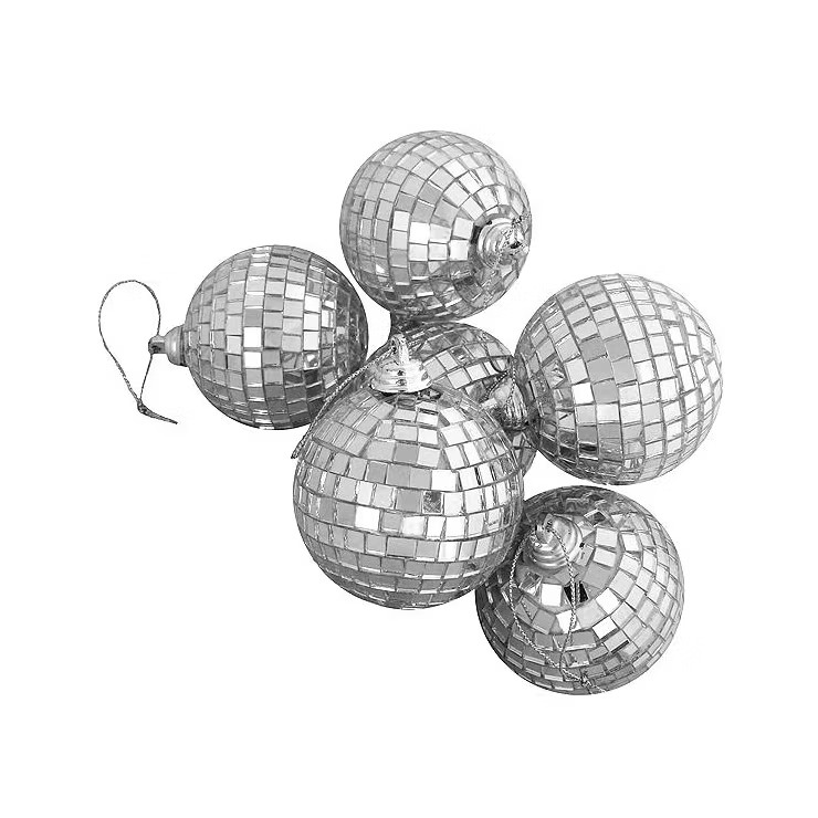 Northlight 6ct Silver Splendor Glass Disco Christmas Ball Ornaments 3.25" (80mm) | Target