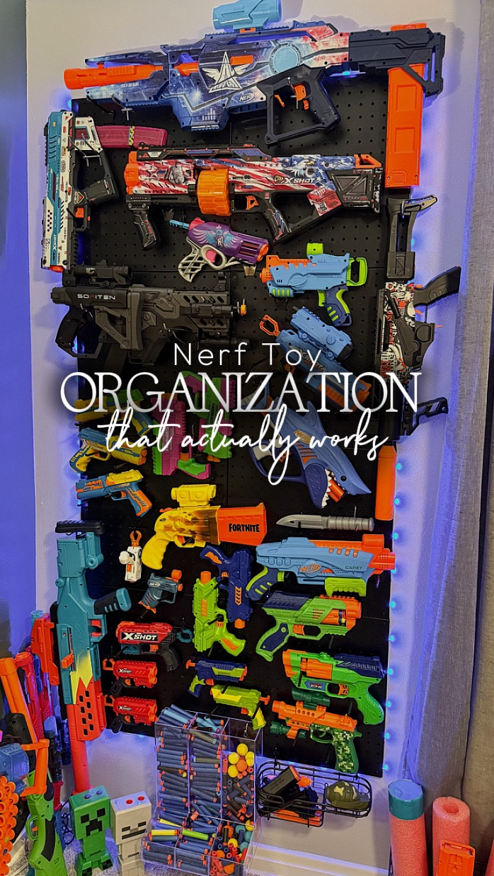 Nerf toy organization | kids toy storage ideas | toy wall organization that actually works

This setup completely changed how we manage all the Nerf toys and extra pieces. Everything is visible, easy to grab, and simple enough that it actually gets put back — which honestly makes the biggest difference.

I used a pegboard wall system with different hook sizes, hook locks to keep everything secure, and large bins for the extra pieces that are hard to organize neatly.

Linking the full setup here — including the wall system, hooks, bins, and the Nerf toys shown in the video 🤍 

Save this if you’re planning a toy organization reset.



…
nerf toy organization
kids toy storage ideas
toy wall organization
playroom storage ideas
kids room organization
amazon toy organization finds

#nerftoyorganization
#toystorageideas
#pegboardorganization
#playroomstorageideas
#kidsroomorganization

#LTKHome #LTKmomlife #LTKKids