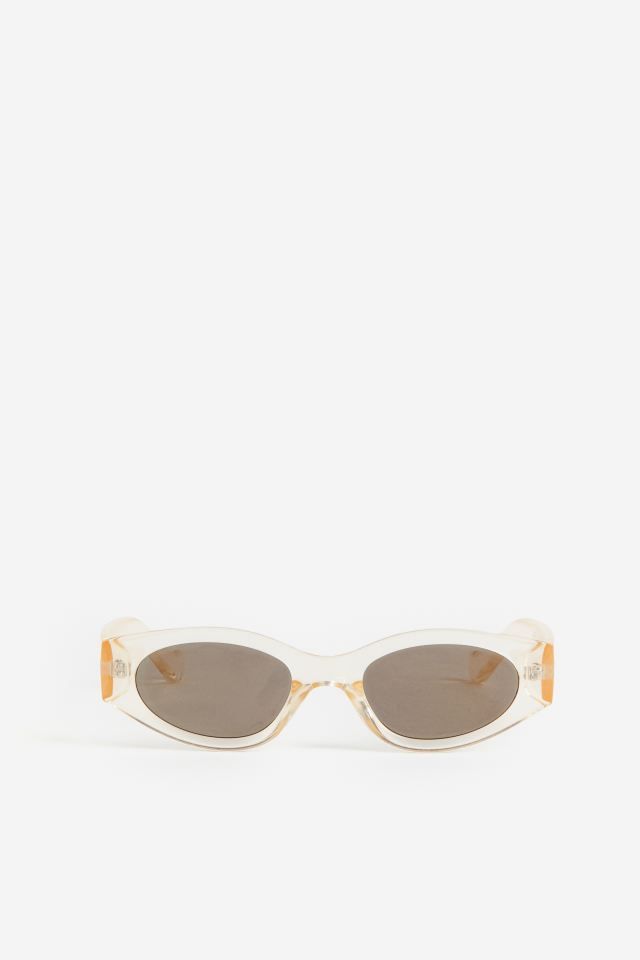 Oval Sunglasses - Transparent/light beige - Ladies | H&M US | H&M (US + CA)