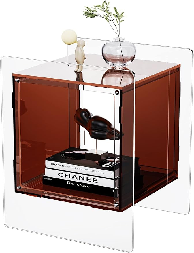 Acrylic Nightstand Colorful Bedside Table with Open Storage Shelf,Clear Side Table for Living Roo... | Amazon (US)