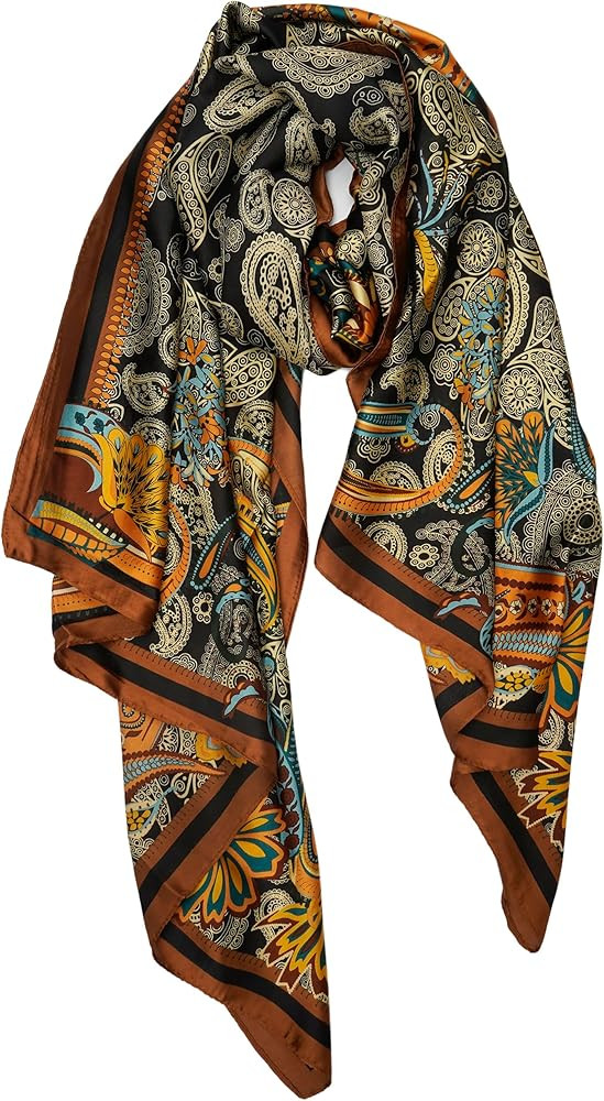 YOUR SMILE Large Mulberry Silk Feeling Long Stain Scarf Lightweight Sunscreen Shawls Wraps for Wo... | Amazon (US)