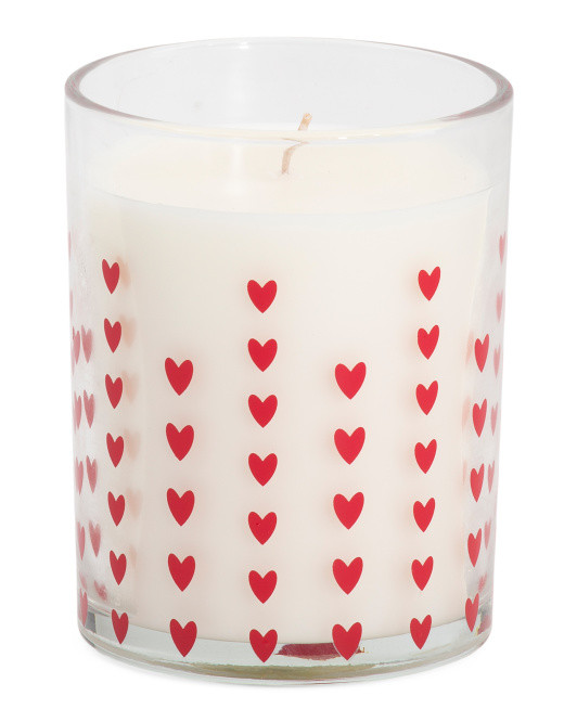17oz Pomelo And Tropical Fruits Glass Hearts Candle | TJ Maxx