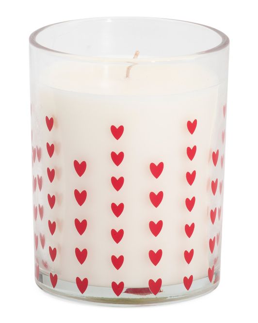 17oz Pomelo And Tropical Fruits Glass Hearts Candle | TJ Maxx