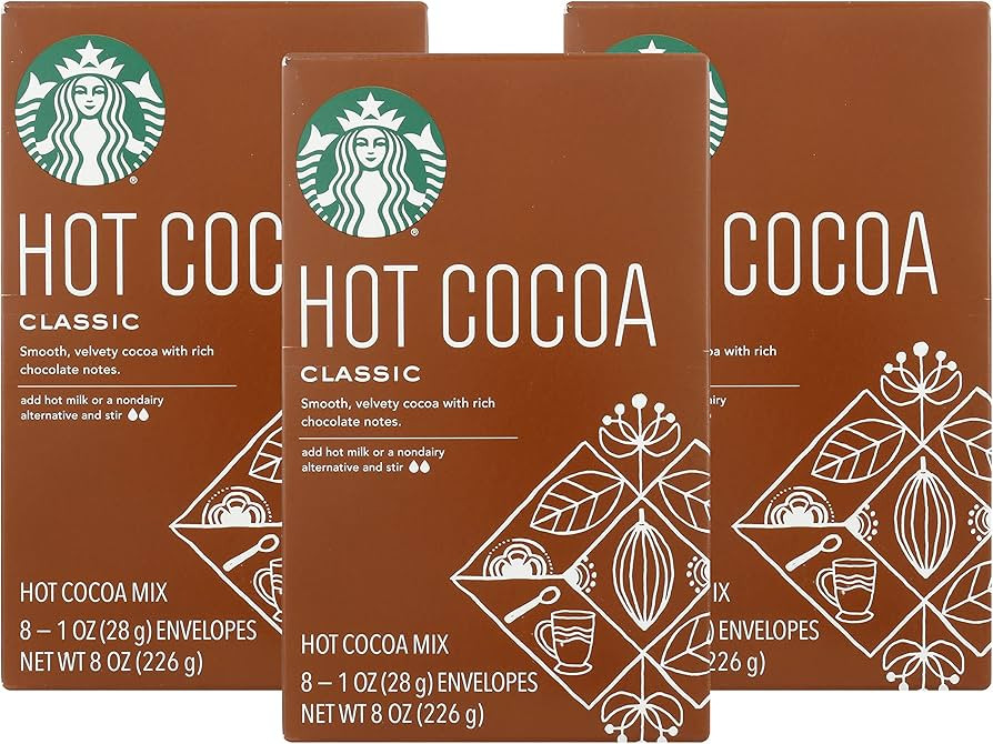 Starbucks Classic Hot Cocoa (Classic, 8 Count (Pack of 3), 24.0 Ounce, 300.0 milliliters | Amazon (US)