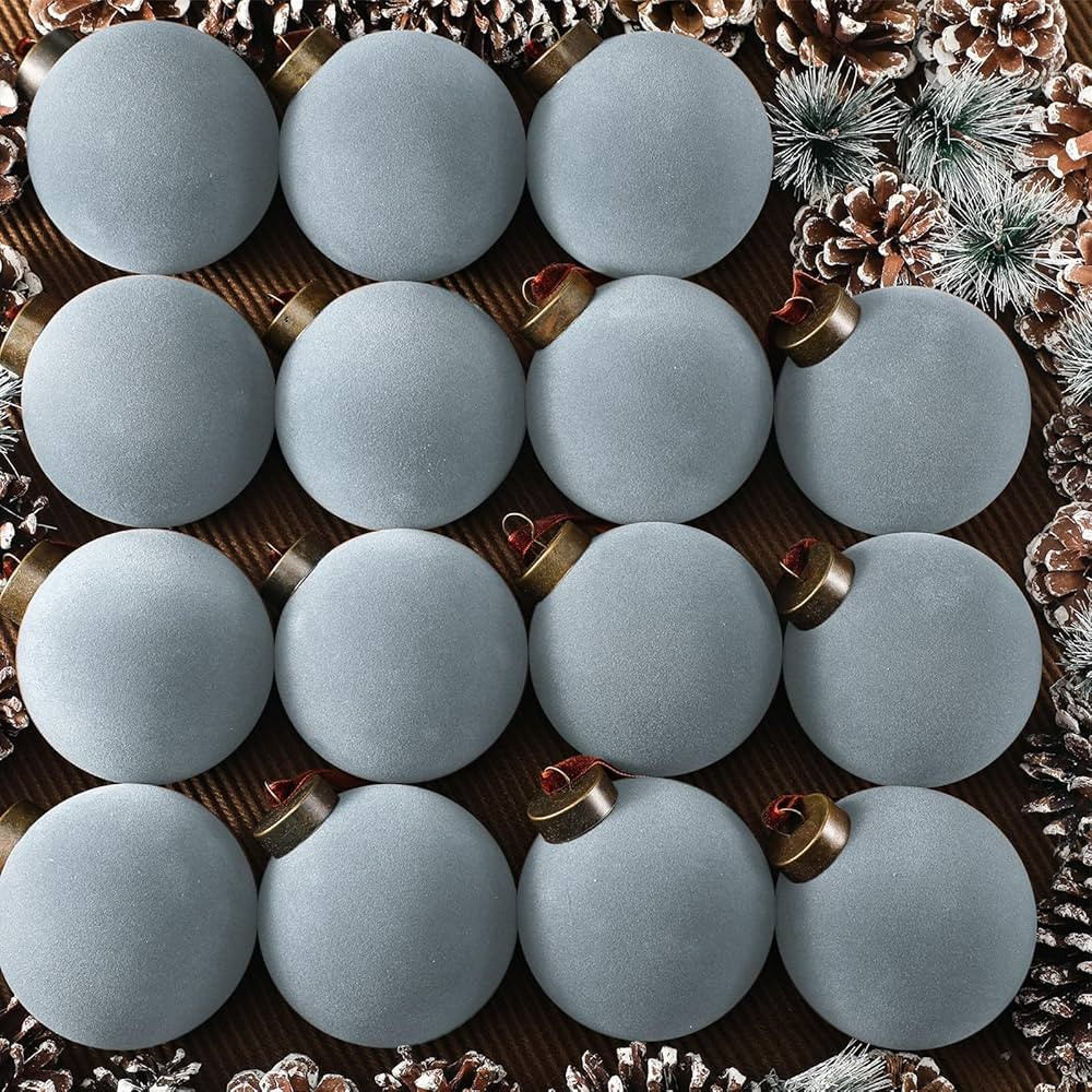 Liliful 15 Pcs Velvet Christmas Balls Bulk Flocked Christmas Tree Ball Ornaments Plastic Balls Xm... | Amazon (US)