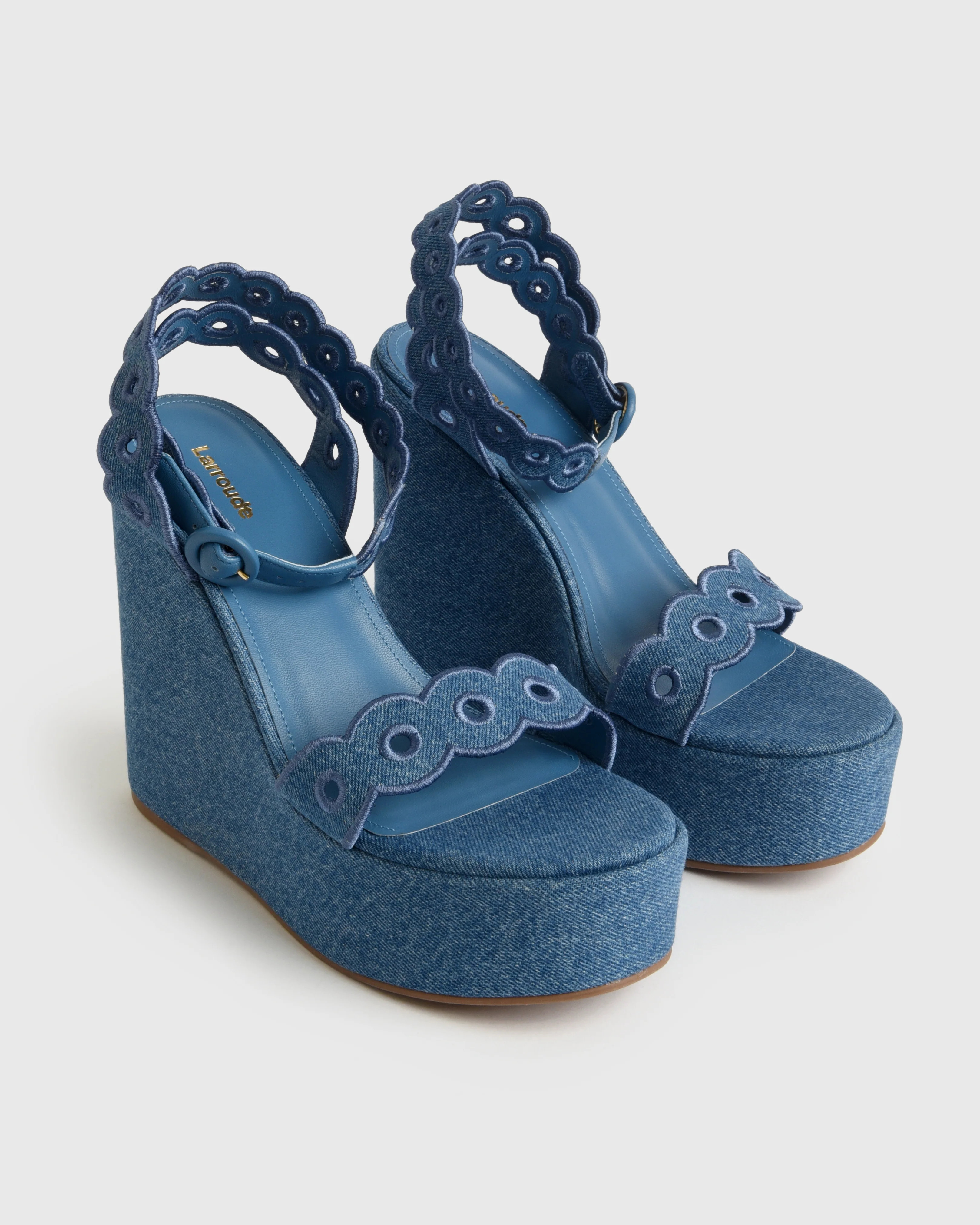 LARROUDE
                      
                     Women's Florence Broderie Wedge | Saint Bernard