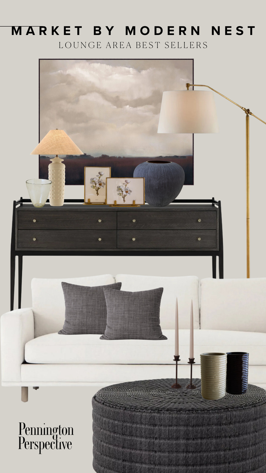 Create a sophisticated lounge with these best sellers from Market by Modern Nest. Earthy textures and moody accents for a perfectly curated living space.

#ModernNest #LivingRoomDesign #InteriorInspo #HomeStyling #LoungeDecor #NeutralHome 

 #LTKdayinmylife #LTKHome