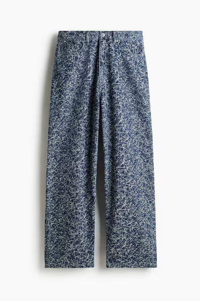 H & M - Patterned Baggy Jeans - Blue | H&M (US + CA)