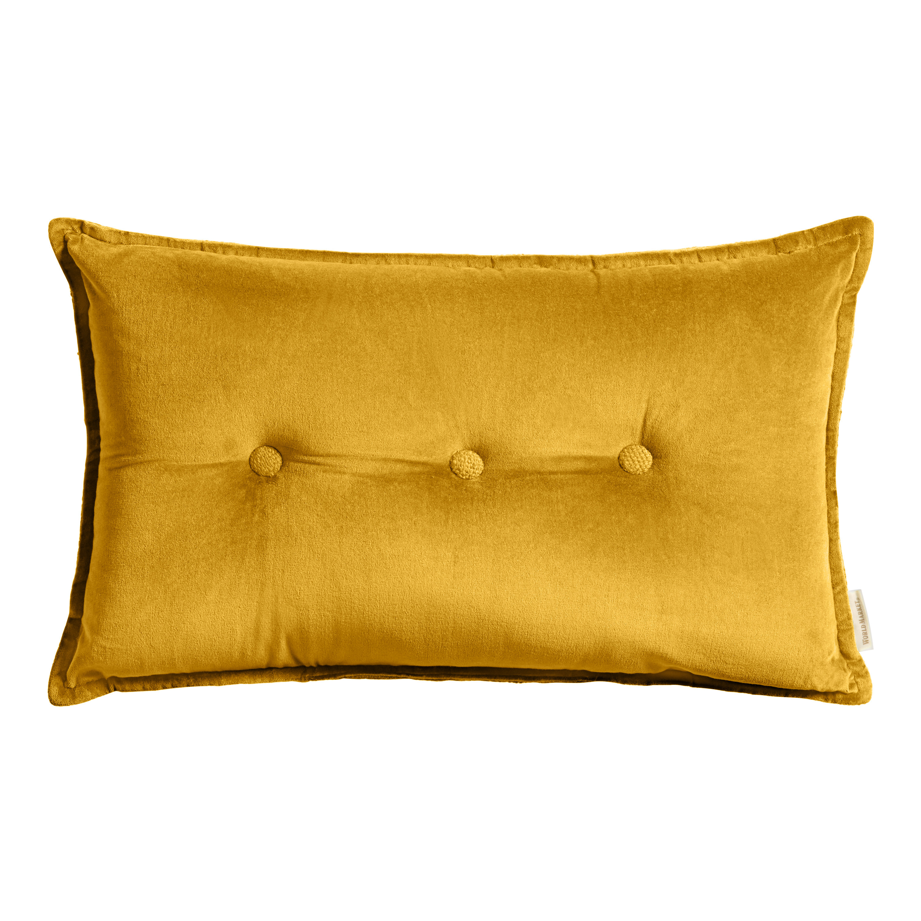 Velvet Button Tufted Lumbar Pillow | World Market