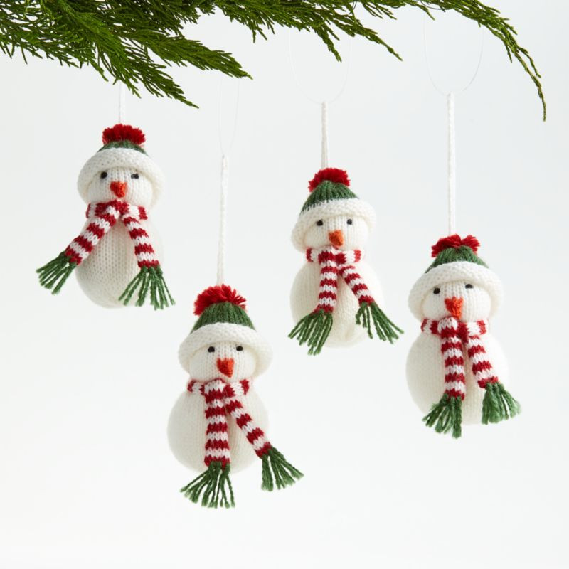 Alpaca Snowman Christmas Tree Ornaments, Set of 4 + Reviews | Crate & Barrel | Crate & Barrel