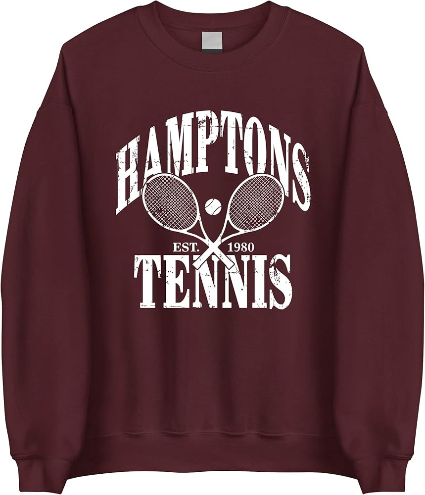 Hamptons Tennis Est 1980 Sweatshirt - Hamptons Tennis Sweatshirt, Tennis Sweatshirts for Women | Amazon (US)