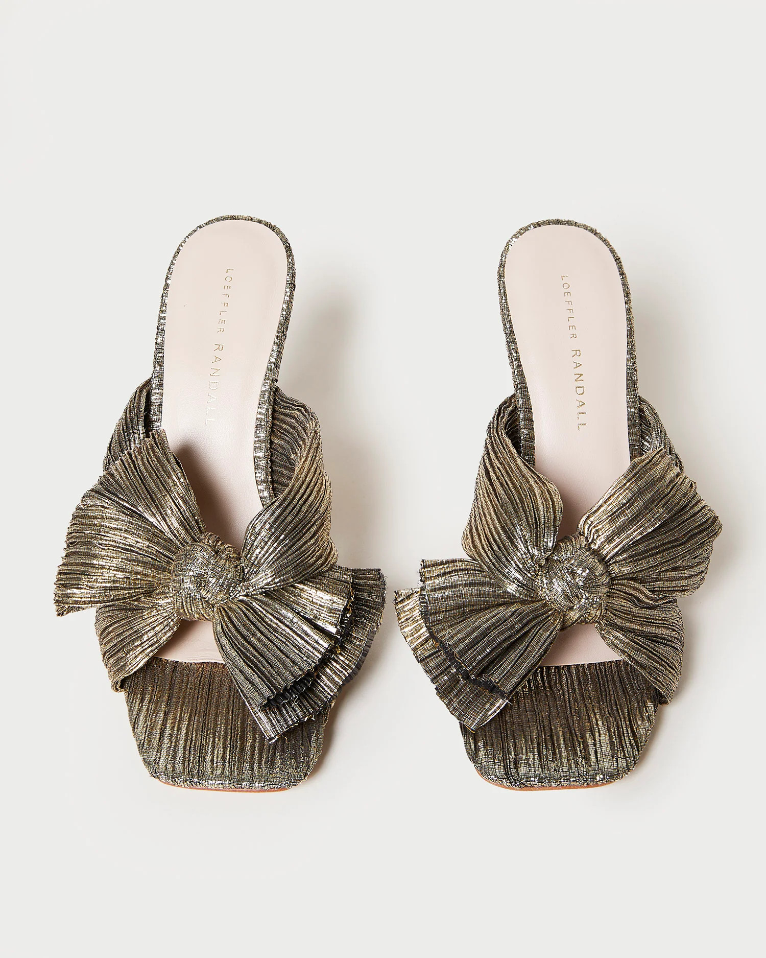 Claudia Gold Pleated Bow Mule | Loeffler Randall