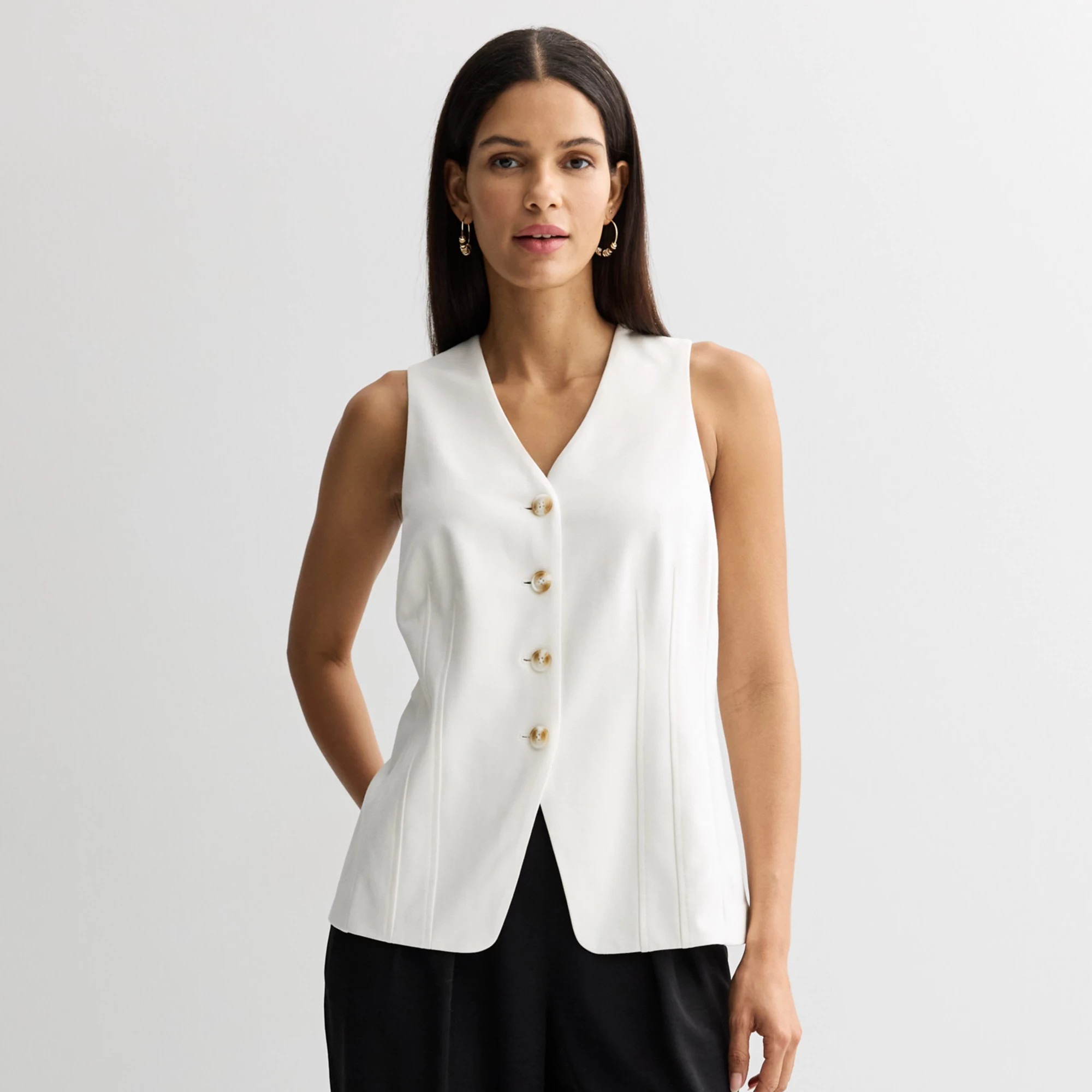 Women's Nine West V-Neck Longline Vest | Kohl's