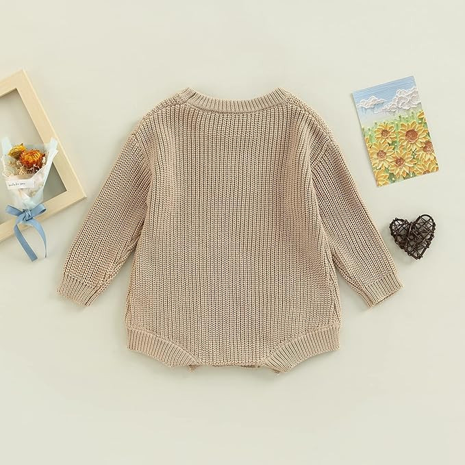 FYBITBO Baby Girl Boy Sweater Knit Oversized Pullover Sweatshirt Romper Onesie Warm Fall Winter C... | Amazon (US)