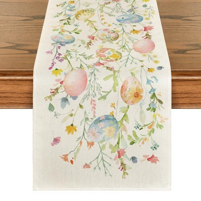 Wild Flowers Eggs Easter Table Runner,Seasonal Spring Floral Kitchen Dining Table Decoration | Target
