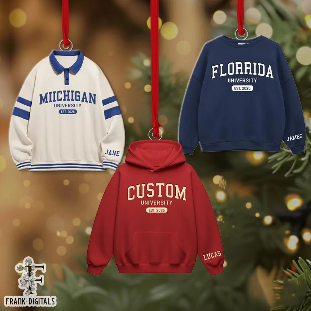 Custom University Sweater Ornament 2025, Personalized College Hoodie Ornament, School Spirit Deco... | Etsy (US)