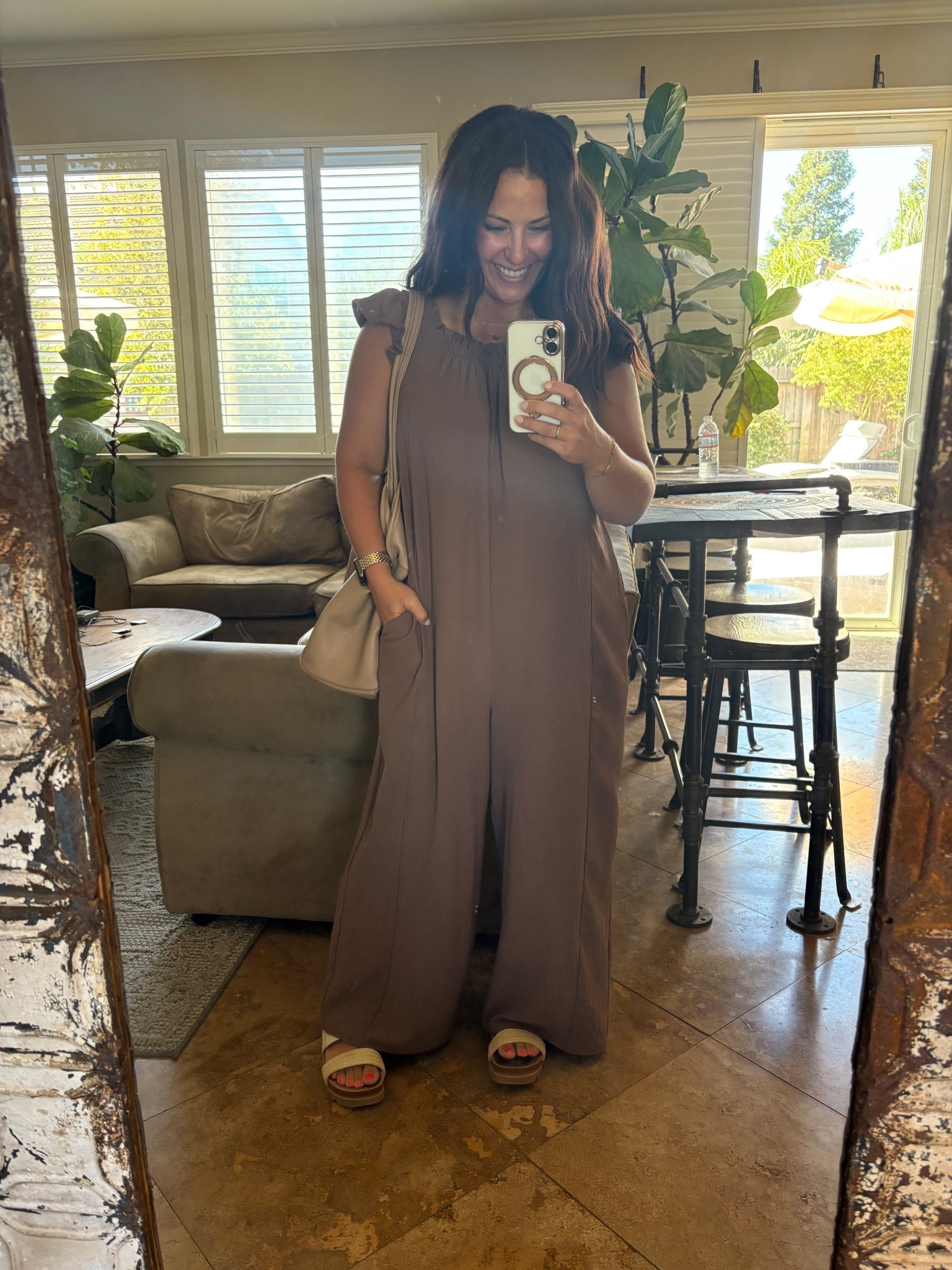 This jumpsuit is amazing! Cozy, comfy, lightweight and has pockets! 
Plus it’s petite friendly! I’m 5’2” and wearing a small. Perfect summer to fall piece for teaching. 

Teacher outfit
Teacher ootd

#LTKOver40 #LTKPetite #LTKSeasonal
