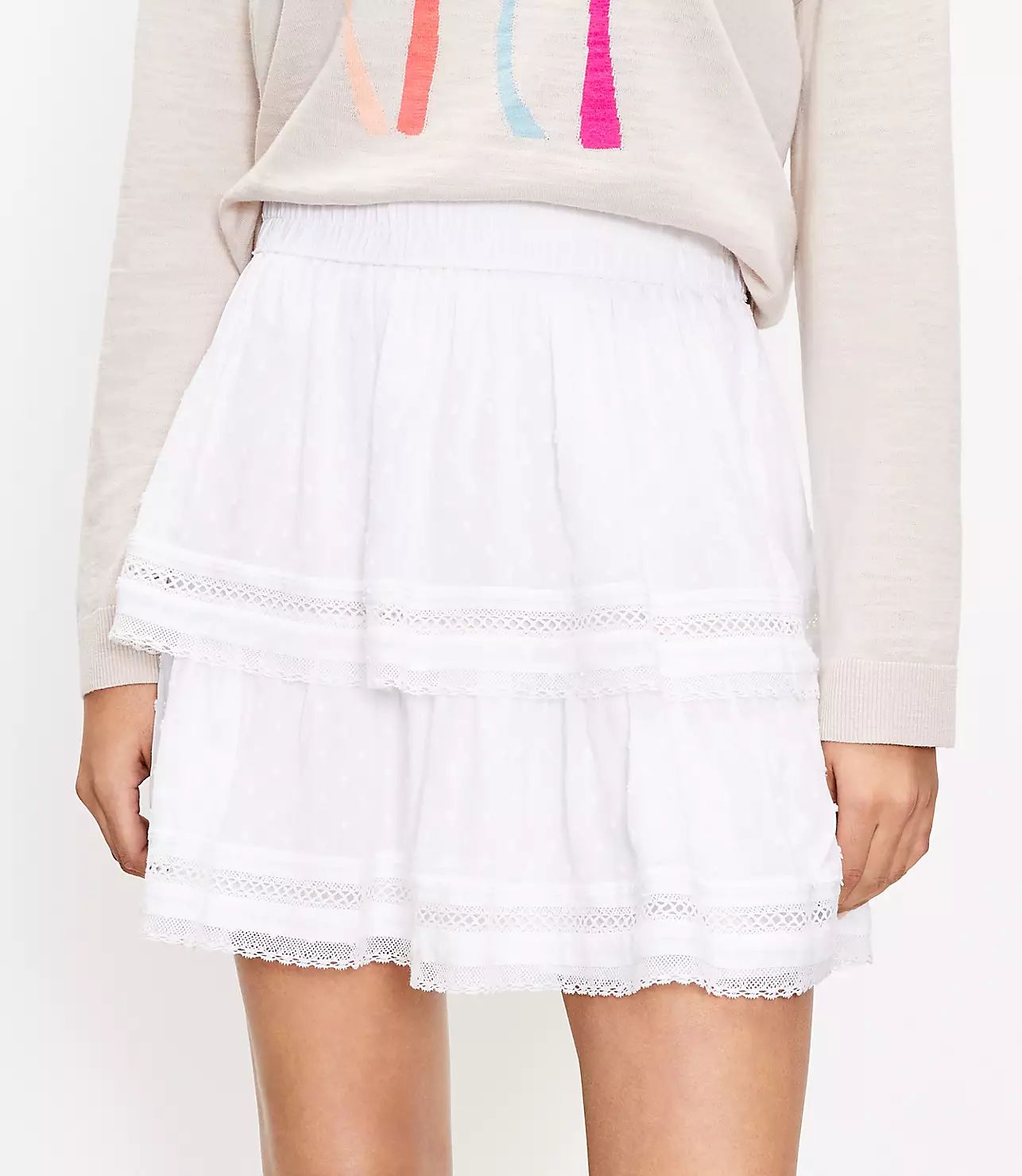 Clip Tiered Pull On Skirt | LOFT