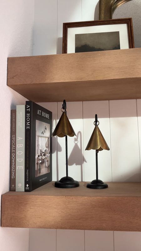 Magnolia brass bell stands 20% off 

Shelf styling, shelf decor, home Inspo, Builtins, decor ideas 

#LTKsalealert #LTKhome