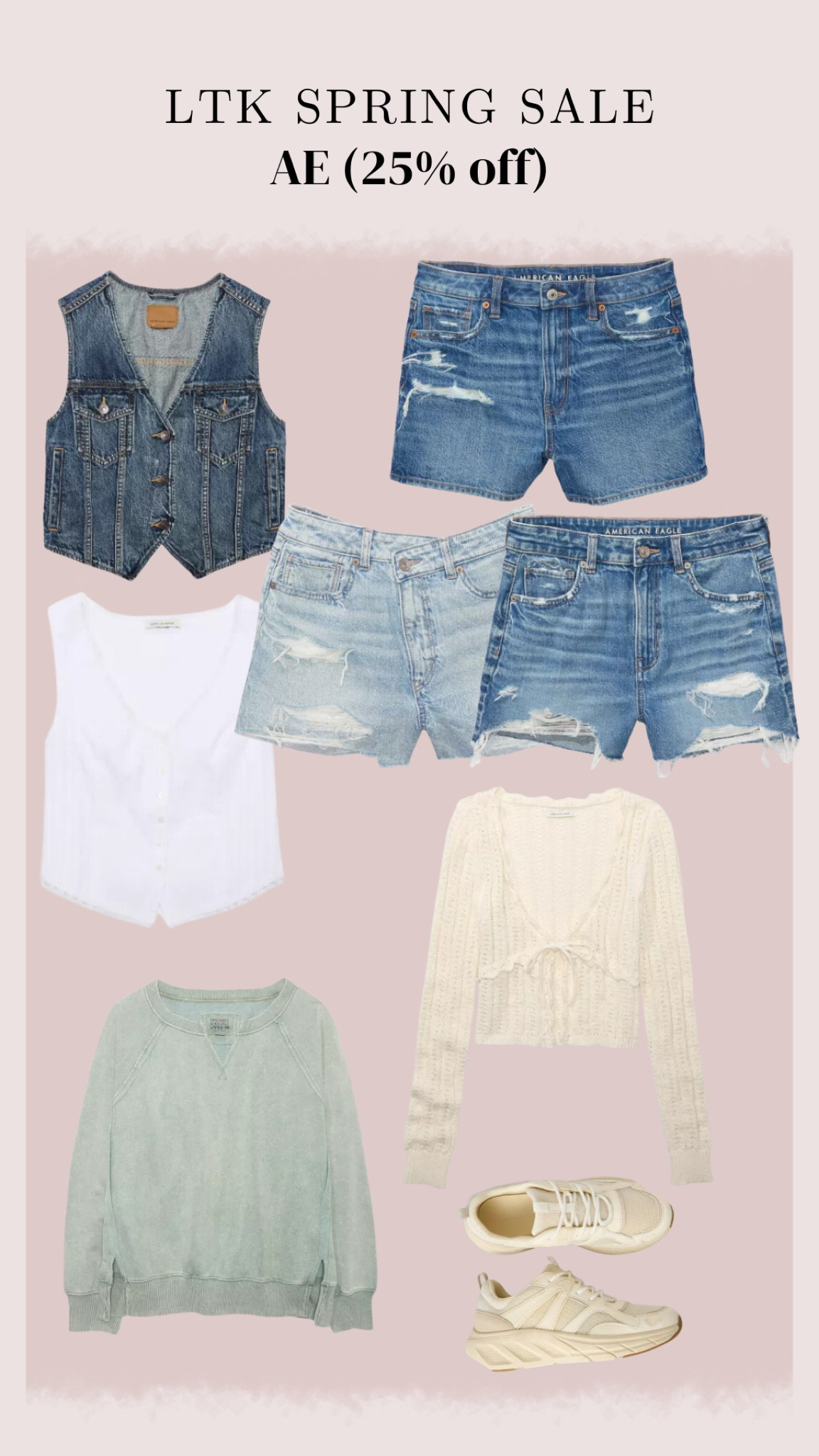 LTK Spring Sale, American Eagle picks, denim shorts, curvy denim shorts, denim vest and linen vest, cardigan 

#LTKfindsunder50 #LTKsalealert #LTKSpringSale
