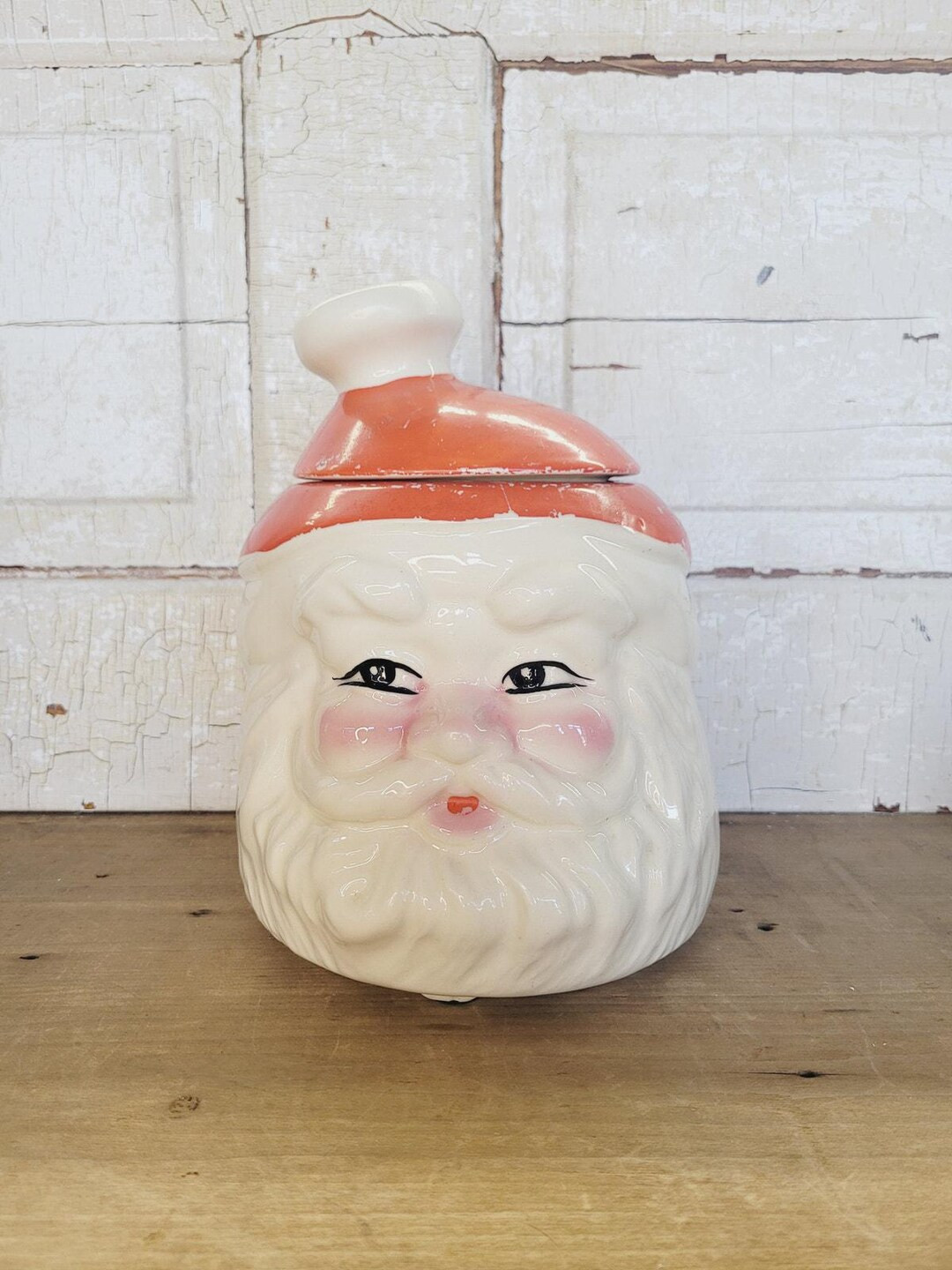 Vintage Santa Cookie Jar 1960s Hand Painted Santa Face Christmas Kitchen - Etsy.de | Etsy (US)
