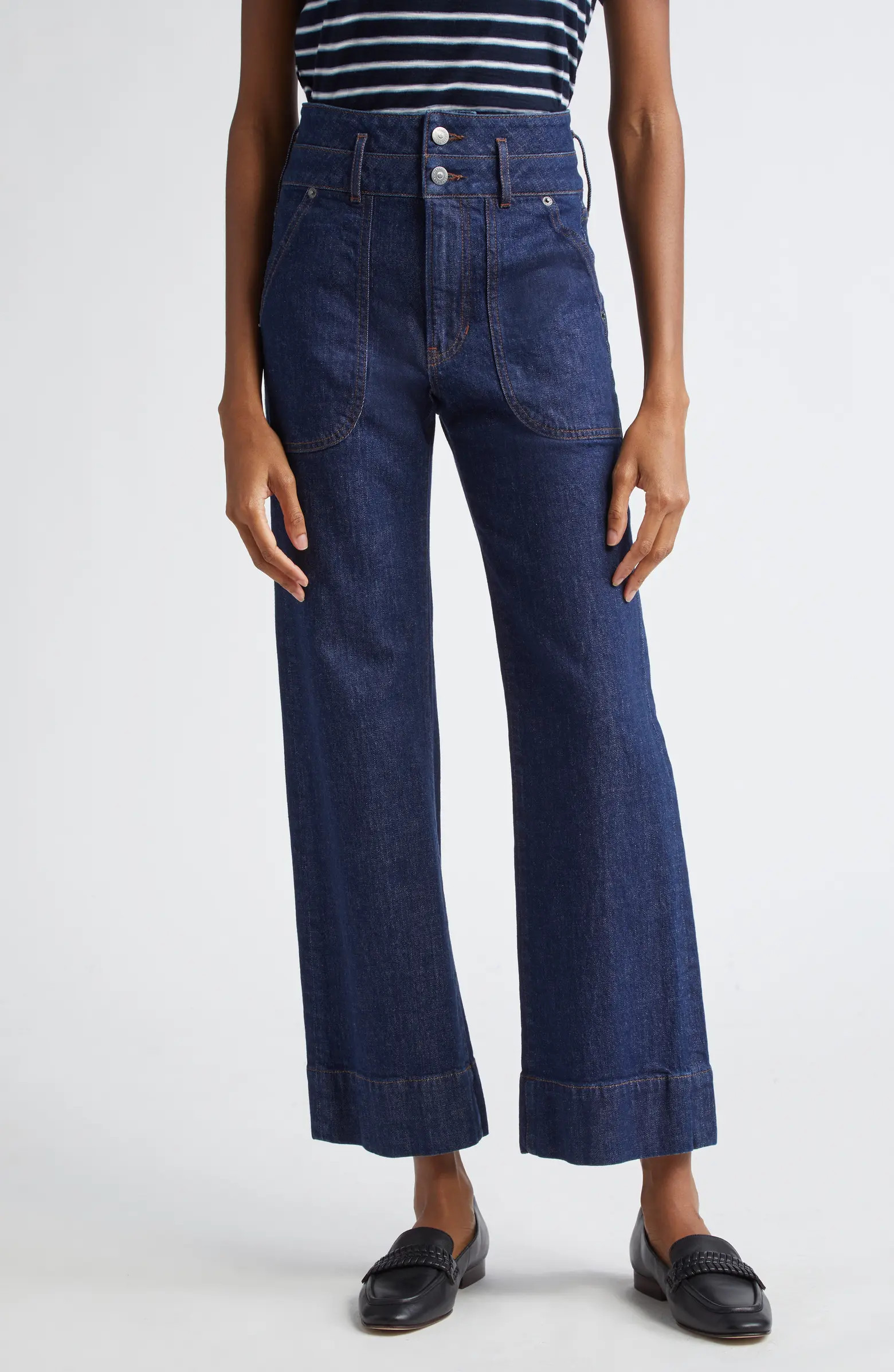Veronica Beard Hilde Crop Wide Leg Jeans | Nordstrom | Nordstrom