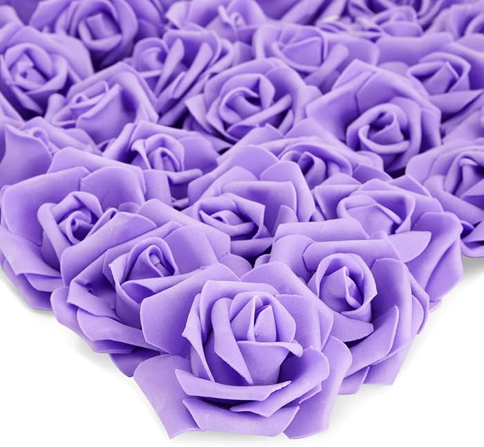 Juvale 100 Pack Purple Artificial Flowers - 3 Inches, Fake Carnations for Wedding, Bridal Shower ... | Amazon (US)