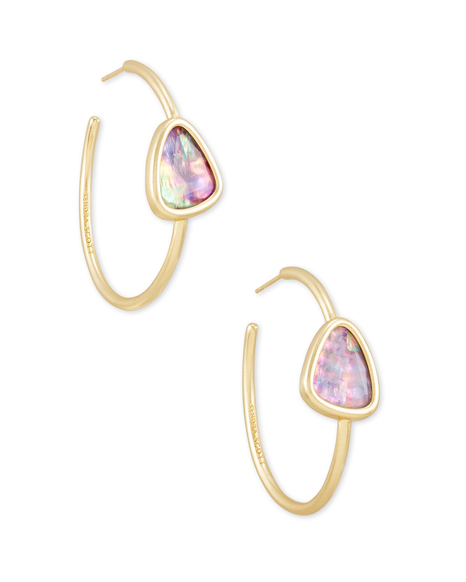 Margot Gold Hoop Earrings in Lilac Abalone | Kendra Scott
