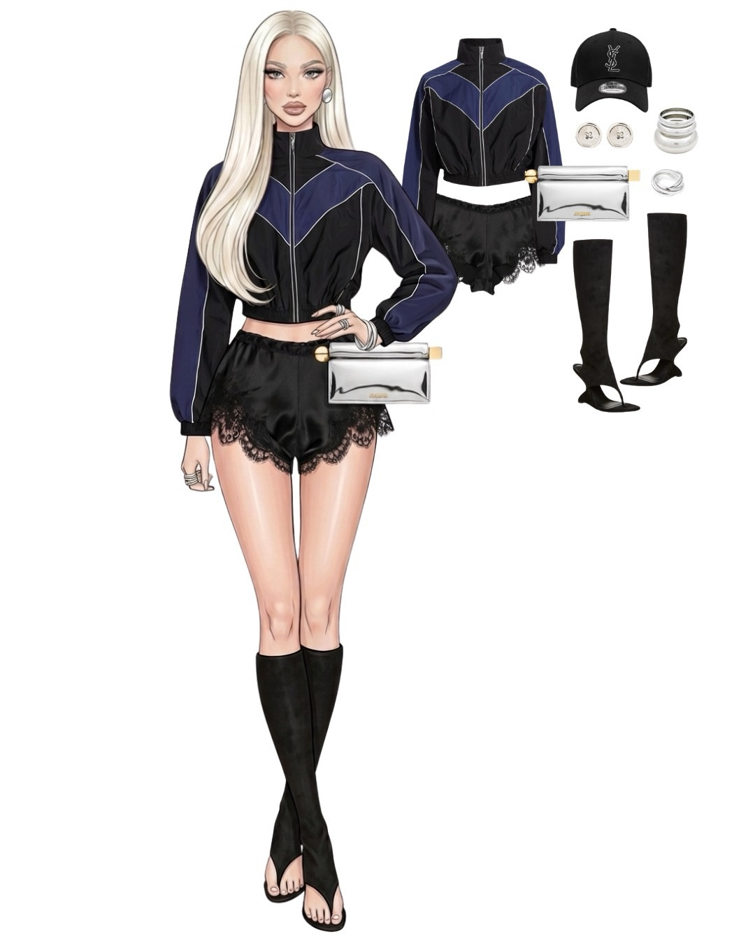 Sporty-Luxe ⚡️Why choose between “cool” and “comfortable” when you can have both? Whether you’re grabbing an iced matcha for a casual day out or dancing until sunset as your go-to concert fit, this look delivers high-contrast energy.
The mix of sleek athleisure and delicate lace creates that perfect “effortless” vibe that turns heads without trying too hard. Finish the look with silver hardware and those statement thong boots to keep the aesthetic sharp.

The Details:
• The Vibe: Sporty-Luxe
• Style Tip: Swap the boots for sneakers for a more grounded daytime look, or add the YSL cap for that ultimate “incognito” model-off-duty energy.
Ready to elevate your wardrobe? Click the link in bio to shop the look or DM for styling inquiries! 🔗✨

#virtualstylist  #StreetStyle #ModelOffDuty #CasualChic #FashionStylist

#LTKootd #LTKU #LTKSeasonal