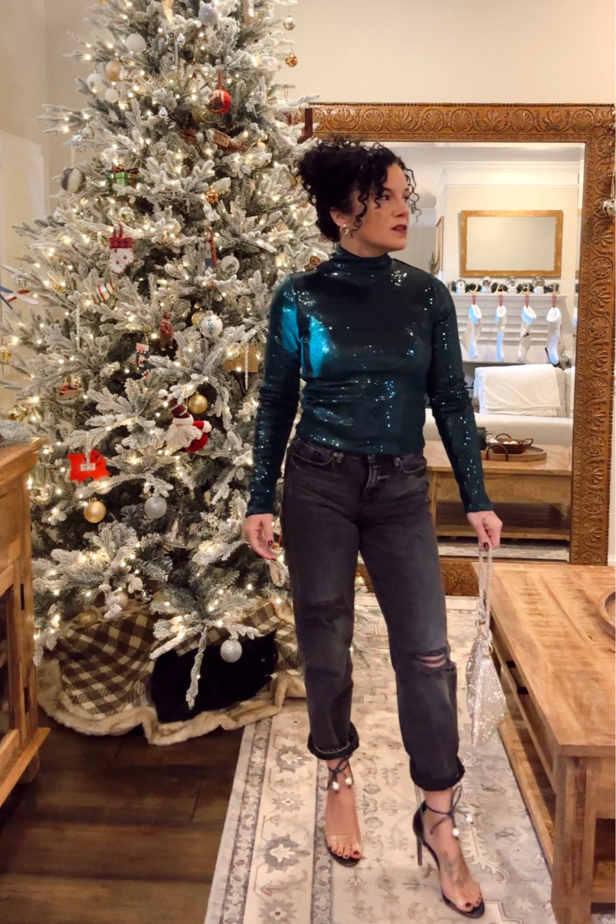Holiday Casual Cocktail Outfit by Express 
Dress this sequin top up or down for any occasion.

#LTKGiftGuide #LTKSeasonal #LTKHoliday