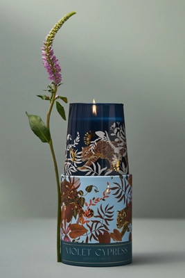 Getaway Woody Violet Cypress Boxed Candle | Anthropologie (US)