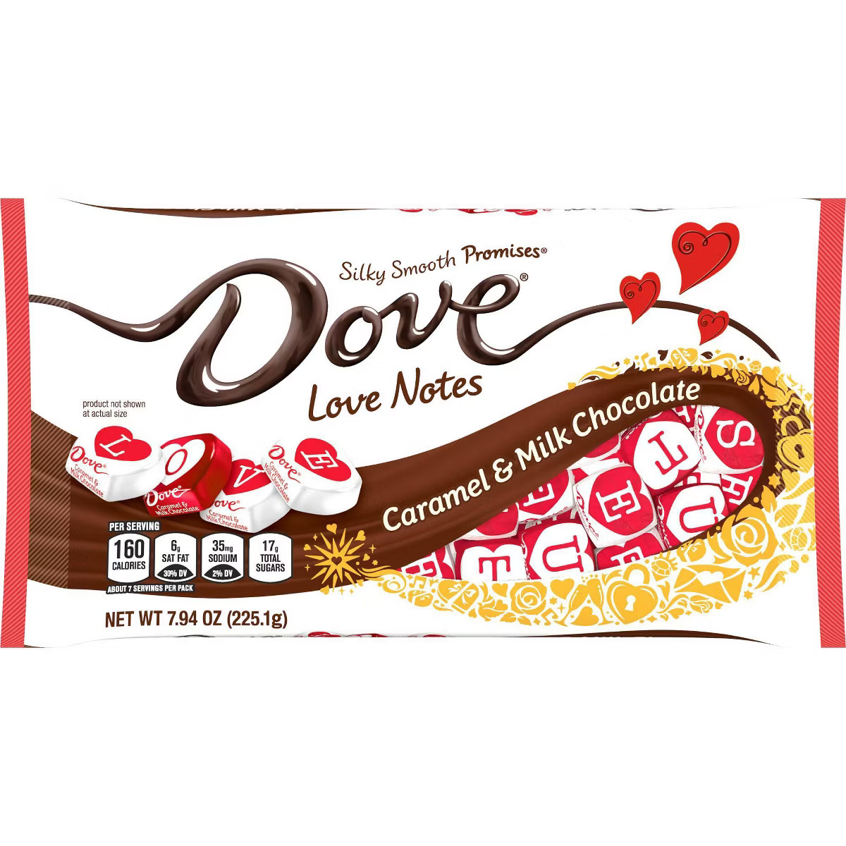 Dove Valentine's Caramel & Milk Chocolate Love Notes - 7.94oz | Target