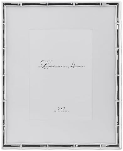 Lawrence Frames Bamboo Design Metal Frame, 8x10, Matted 5x7, Silver | Amazon (US)
