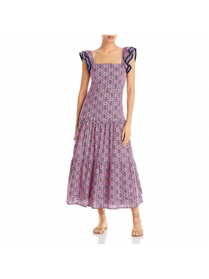 RHODE RHODE Pippa Womens Pattern Cotton Maxi Dress | SHEIN