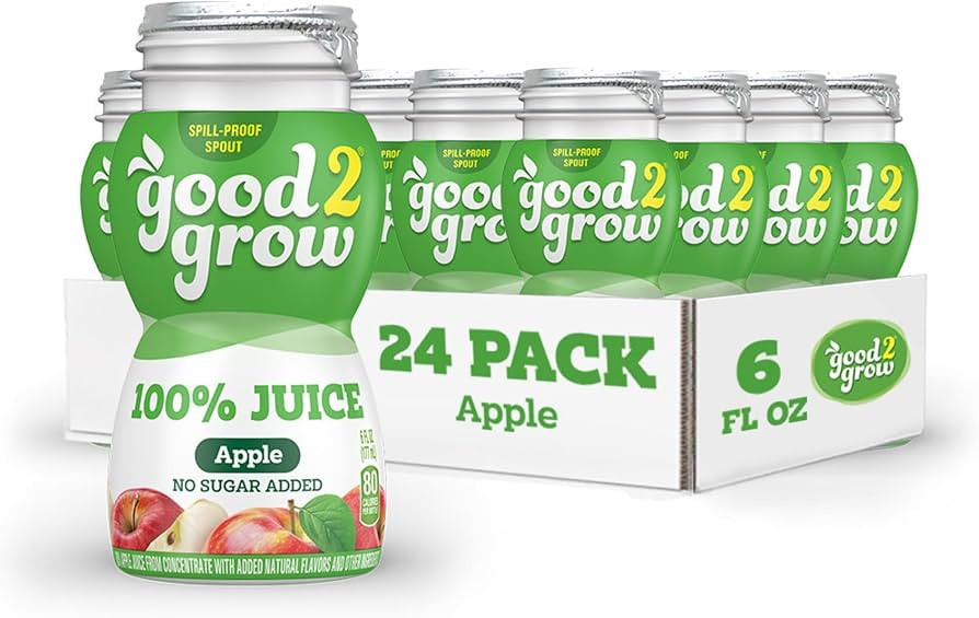 good2grow 100% Apple Juice 24-pack of 6-Ounce BPA-Free Juice Bottles, Non-GMO with No Added Sugar... | Amazon (US)