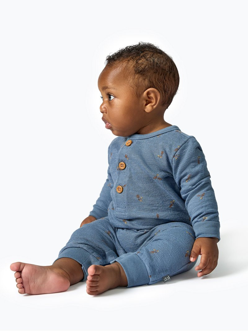 Modern Moments by Gerber Baby Boy Long Sleeve Slouch Romper, Sizes 0/3 Months - 24 Months | Walmart (US)
