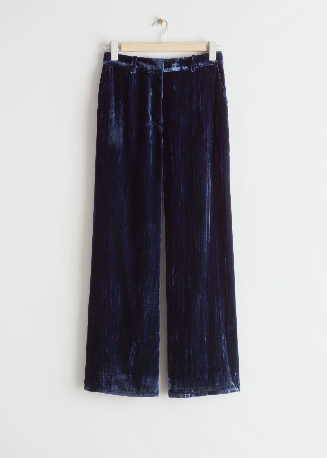 High Waist Velvet Trousers - Blue | & Other Stories (EU + UK)