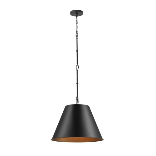 Globe Electric 1-Light Pendant Light, Matte Black Finish, Adjustable Hanging Rods, Dimmable, E26 Base, Dark Academia Modern Ceiling Lighting, 67000198 | Amazon (US)
