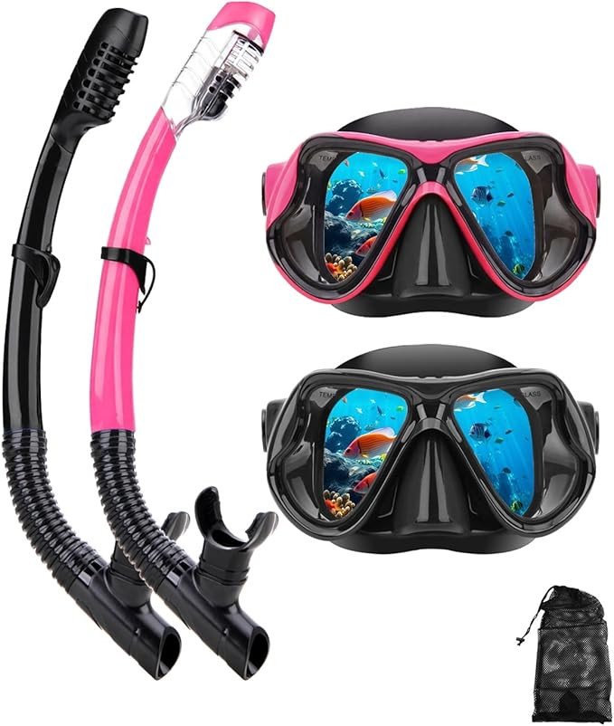 Snorkeling Gear for Adults Youth Kids, Dry-Top Snorkel Mask Set, Anti-Fog Scuba Diving Snorkle ma... | Amazon (US)