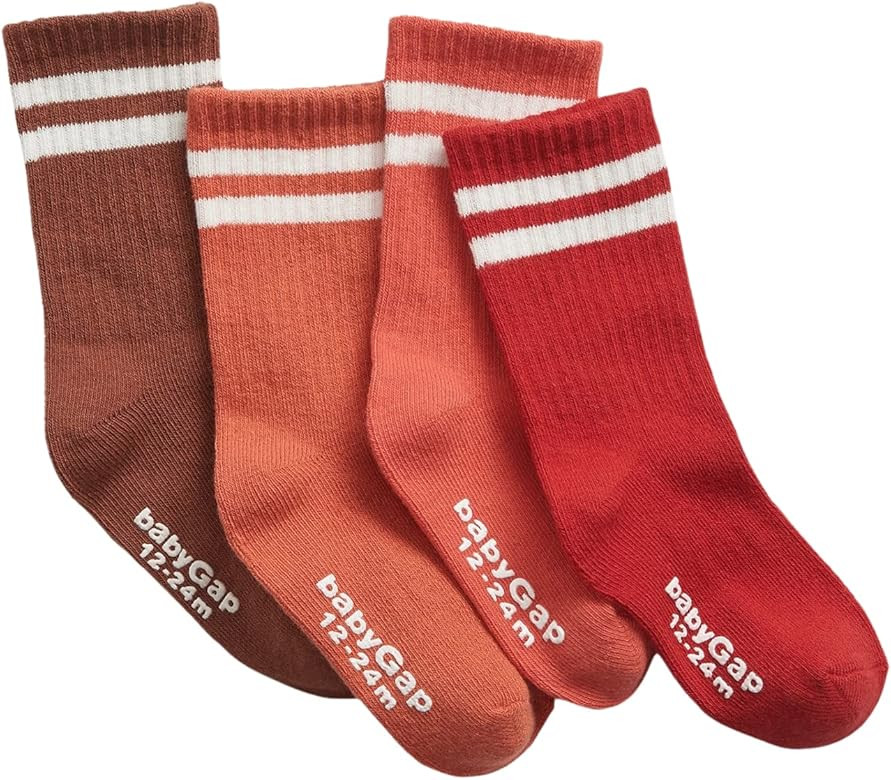 GAP baby-boys 4-pack Crew Socks | Amazon (US)