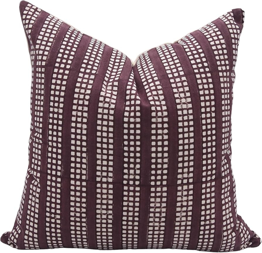 Block Print Cotton 16x16 Throw Pillow Covers, Outdoor Farmhouse Square Cushion Covers, Handmade P... | Amazon (US)