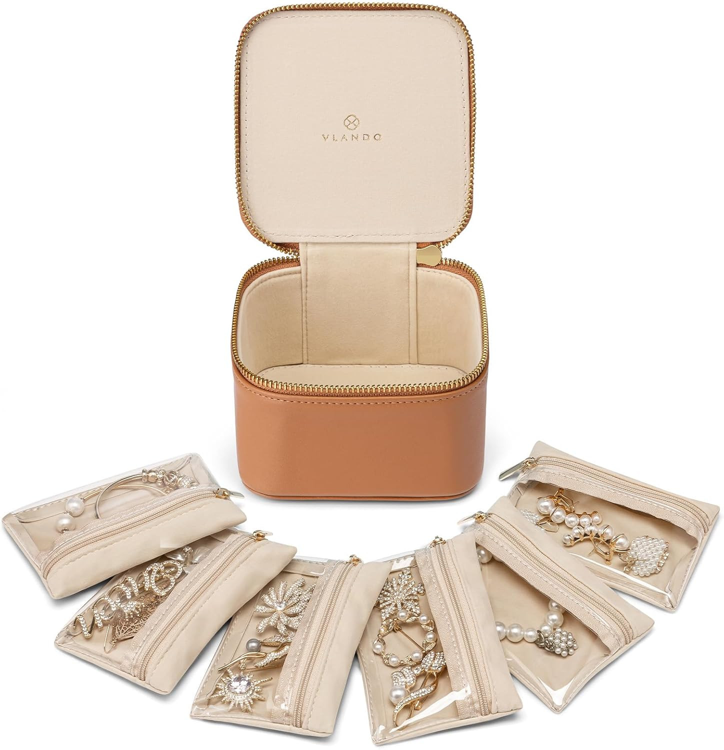 VLANDO Travel Jewelry Case,Valentines Gifts,Small Jewelry Box Organizer,Travel Jewelry Storage wi... | Amazon (US)