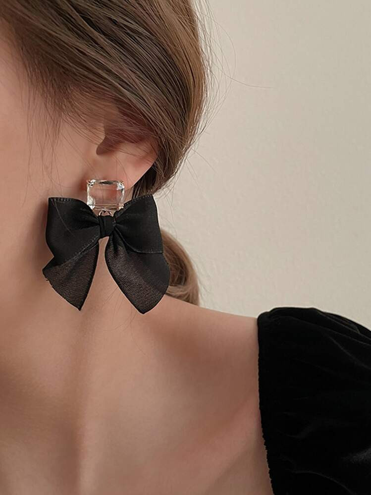 Bow & Square Decor Earrings Valentines,Mom,Mother,Mother's Day,Gift | SHEIN