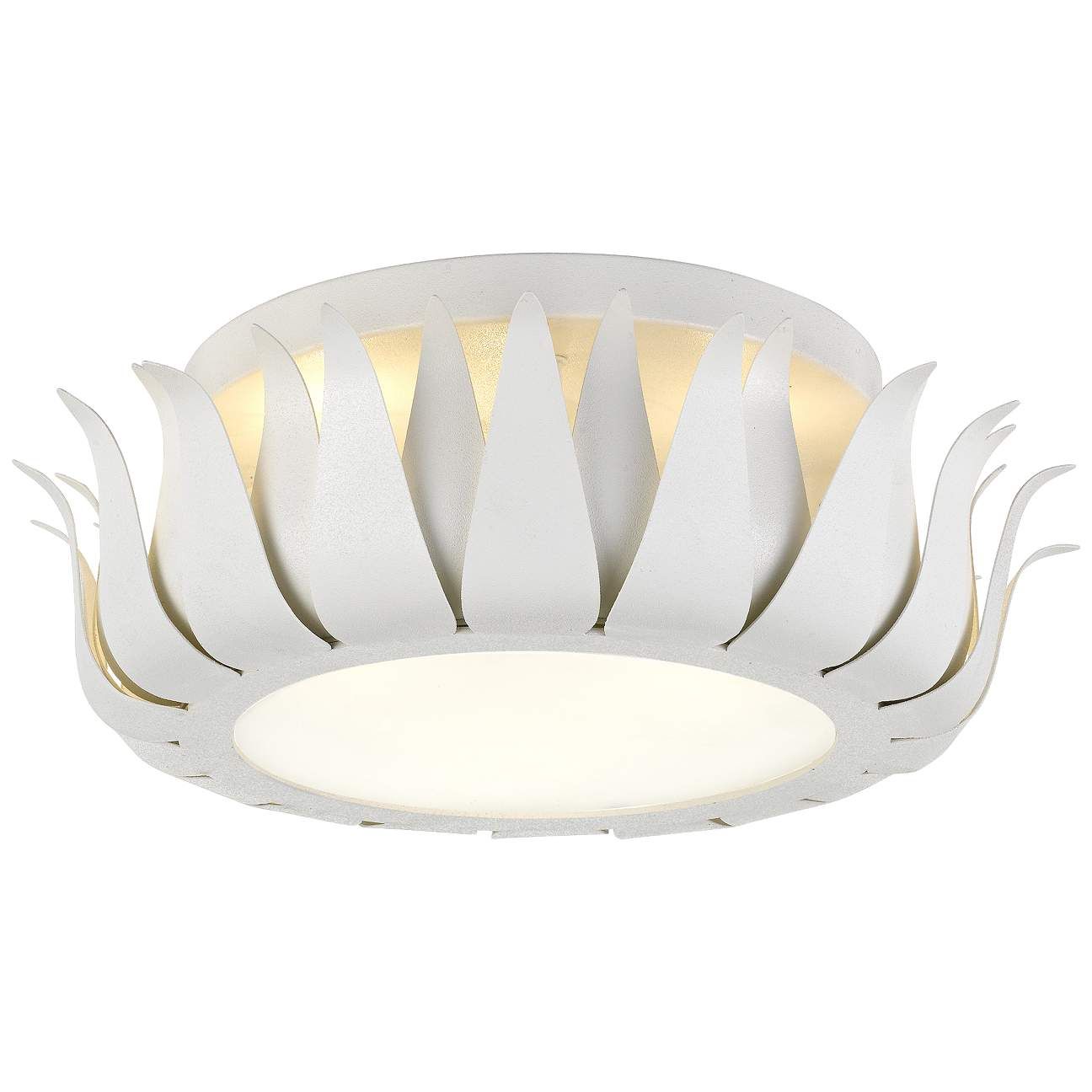 Crystorama Broche 16" Wide Floral Matte White Ceiling Light | Lamps Plus