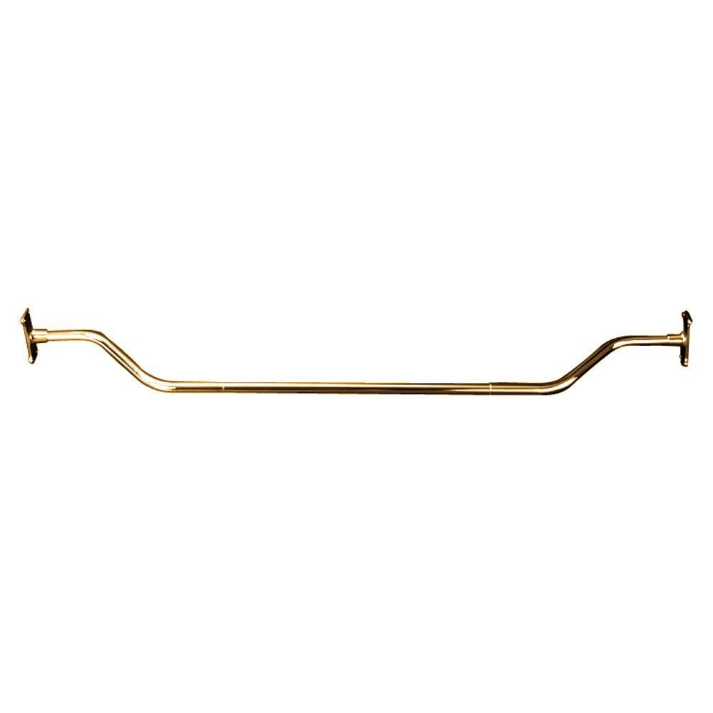 60 in. Cellini Shower Rod in Polished Brass | The Home Depot