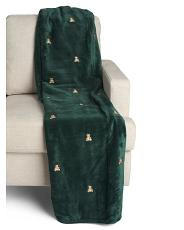 Embroidered Christmas Bear Throw | TJ Maxx