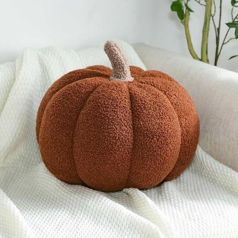 Teddy Fleece Pumpkin Throw Pillows Ultra Soft Sherpa Decorative Cute 3D Shaped Cushion | Walmart (US)