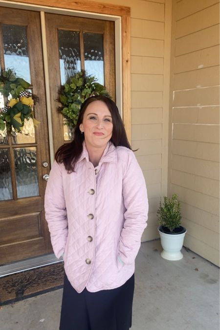 Quilted pink mid-length jacket - Chico’s has it stocked in lots of colors + it’s on sale! Perfect winter coat for a weekday work outfit .

#LTKworkwear #LTKsalealert #LTKSeasonal