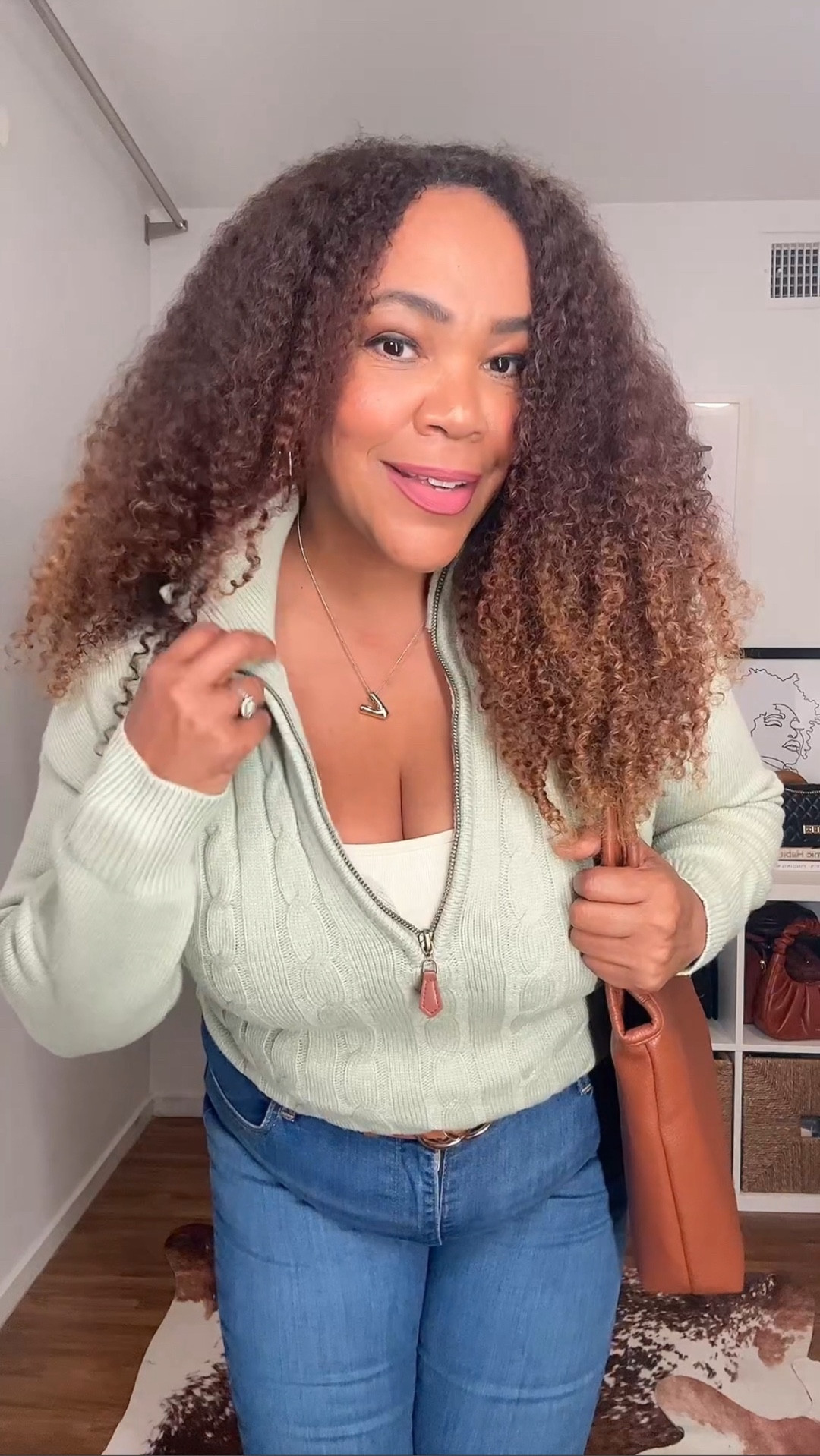 Jumping on the quarter zip trend (not really, just liked this one hehehe). Comes in so many colors! Wearing a medium in the sweater, large in the bodysuit, 32 in jeans. 

#LTKOver40 #LTKootd #LTKMidsize